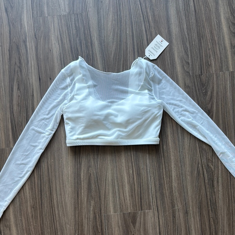Elegant White Long Sleeve Women's Top